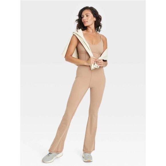 Women's Joylab Nude Flare Long Bodysuit Size Large - Picture 1 of 11